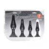 Slim Silicone Anal Plug Set of 4 - S/M/L/XL - Black